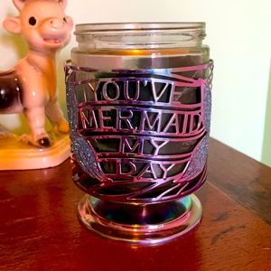 Bath and Bodyworks “You’ve Mermaid My Day” 3-Wick candle holder Mystic glitter